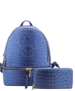 Ostrich Croc 2-in-1 Backpack OS1062W ROYAL BLUE